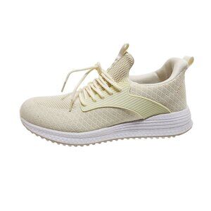 Breathable Mesh Mens Athletic Sneakers Size 11.5 Creamy White  Walking Shoes